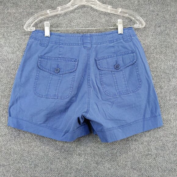 Talbots Womens Stretch Chino Shorts Blue Size 4 Slash Pockets Cotton - Picture 3 of 13